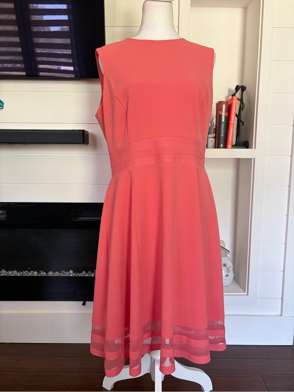 Calvin Klein Coral Midi A-Line Dress